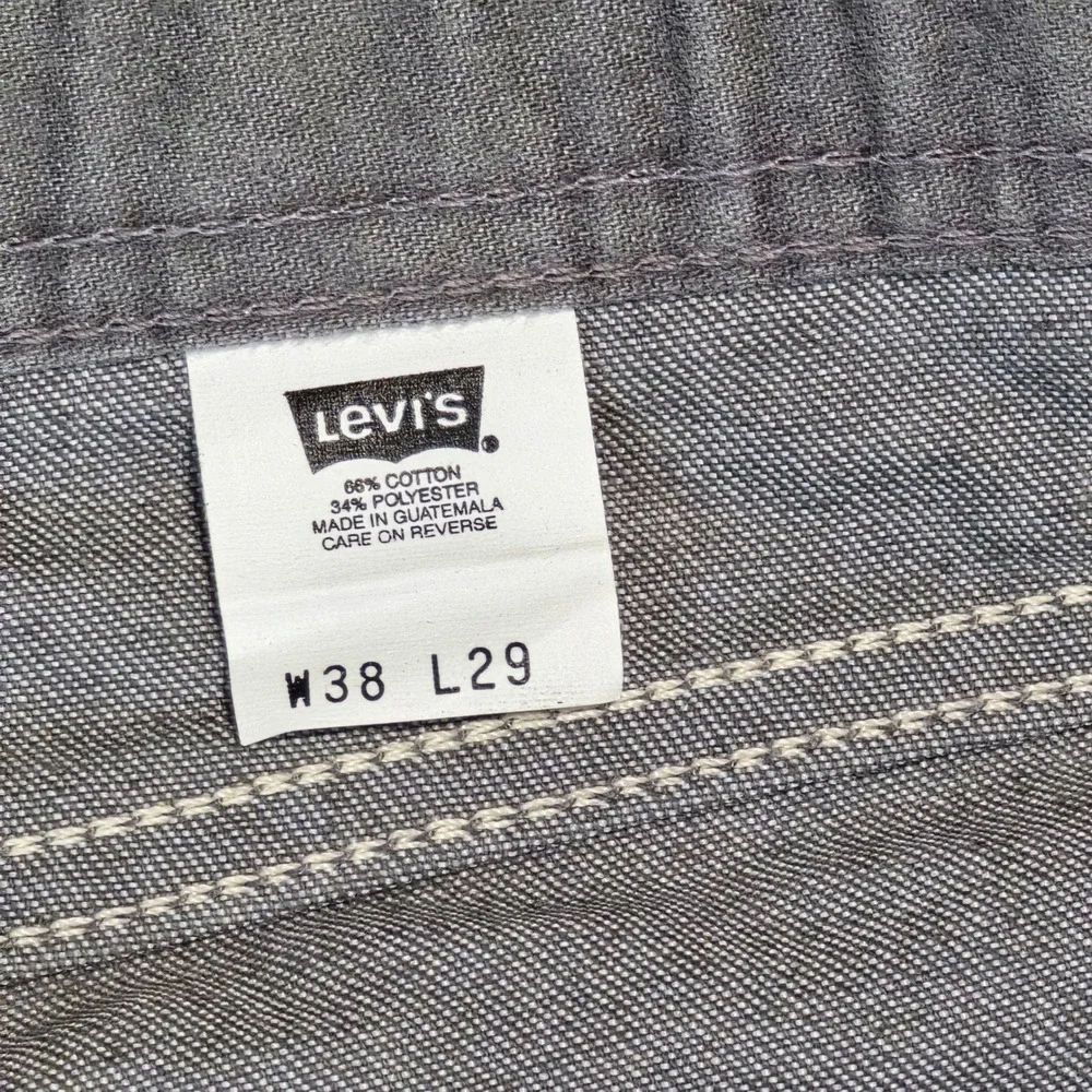 Vintage‎ Levis Action Slacks Mens 38x29 Gray Twill Orange Tab Trousers 0501-0873